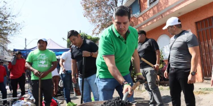 PVEM tapa los primeros 100 baches en Morelia; se avanza en mejores vialidades