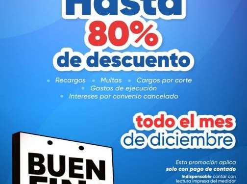OOAPAS amplía descuentos del Buen Fin durante diciembre