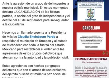 En Michoacán cancelan fiestas patrias en al menos 4 Municipios y una Tenencia