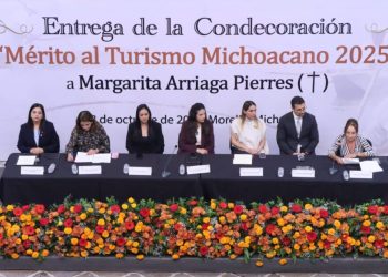 Entrega Congreso del Estado Condecoración “Mérito al Turismo Michoacano 2025” a Margarita Arriaga Pierres